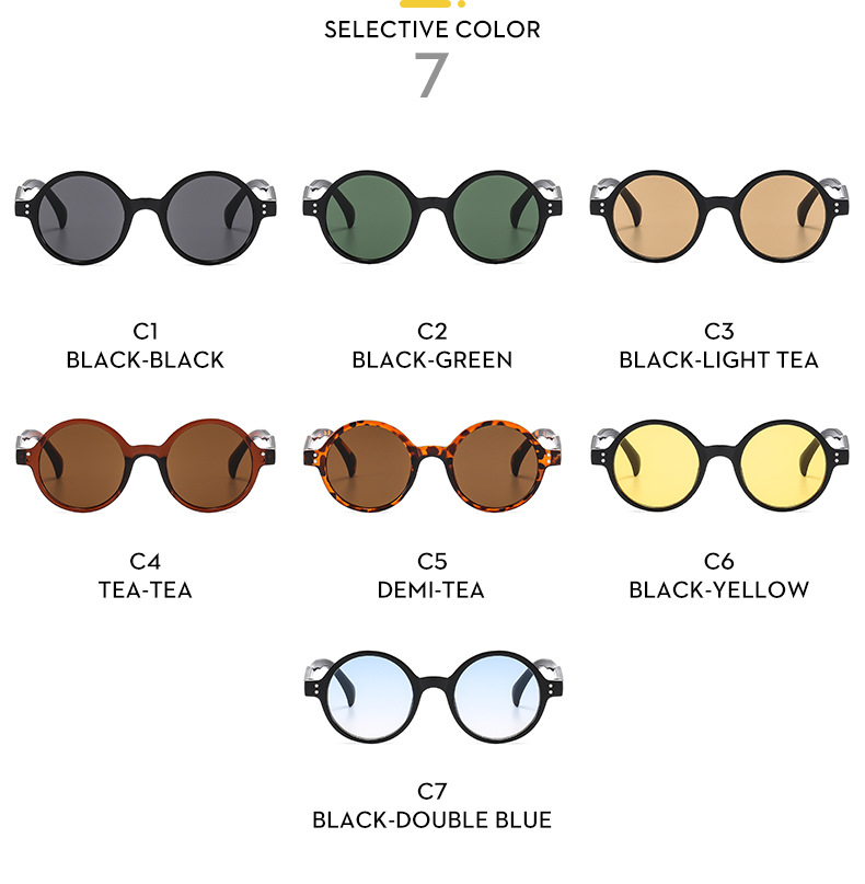 36g Weight Full Frame Glasses Structure Sunglasses Classification PC, UV400 Protection Lens Material Round Frame Glasses Style Travel, Street Occasion Solid Color Pattern All Seasons Season Unisex Gender Vintage Style, Simple Style Style Vintage Style Simple Style Solid Color PC UV400 Protection Round Frame Full Frame Women's Sunglasses 12