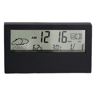 Cross-border LCD weather clock electronic temperature and humidity meter alarm clock creative electronic digital display multi-function white light 2158