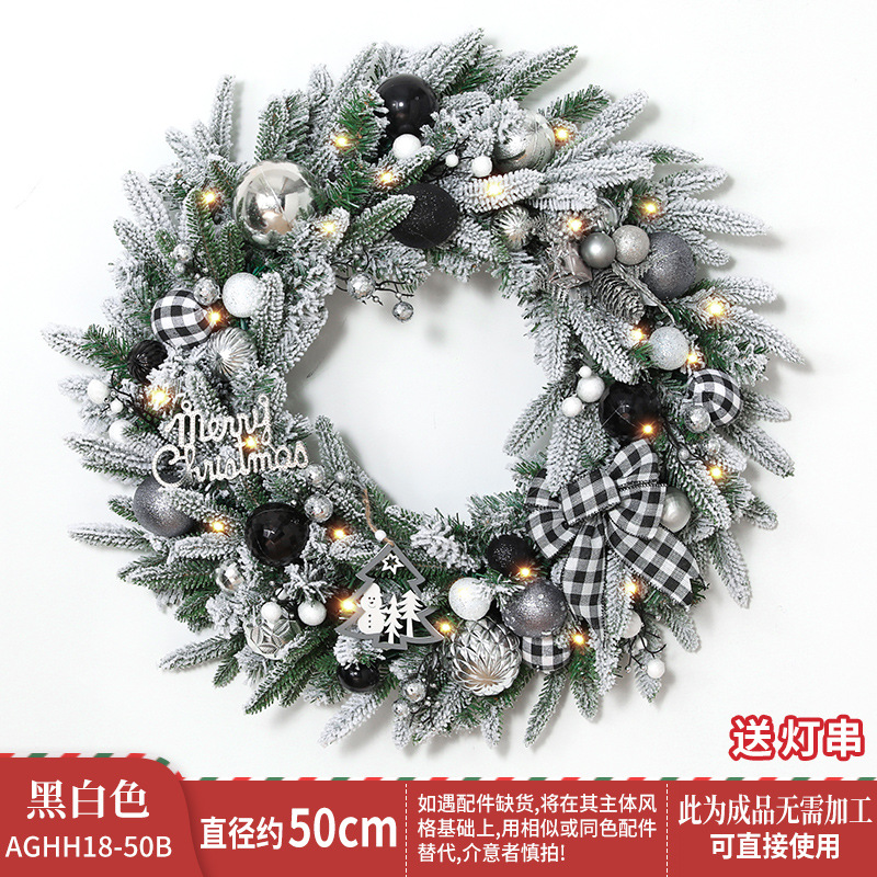 50cm de hoja mixta guirnalda blanco y negro (cadena de luz gratis)