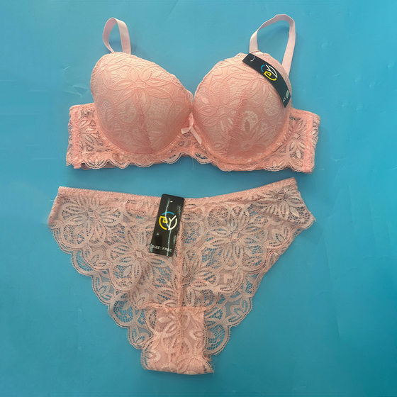Bra lace embroidery thin cup three-breasted multi-color mix and match skin-sticking fabric bra underwear suit factory supply