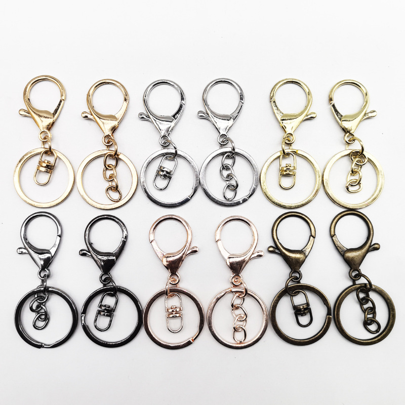 DIY ジュエリー アクセサリー ロブスター クラスプ 3 点セット ロブスター クラスプ キーリング 4 セクション チェーン ハング バックル 8 セクション チェーン バックル キー ペンダント|undefined