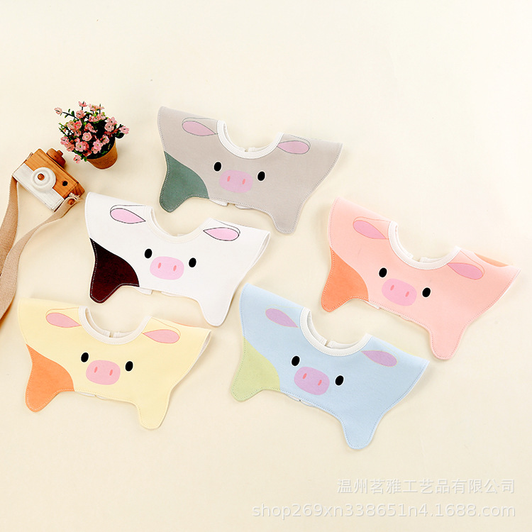 Gauze cartoon children's cotton waterproof eating bib for food