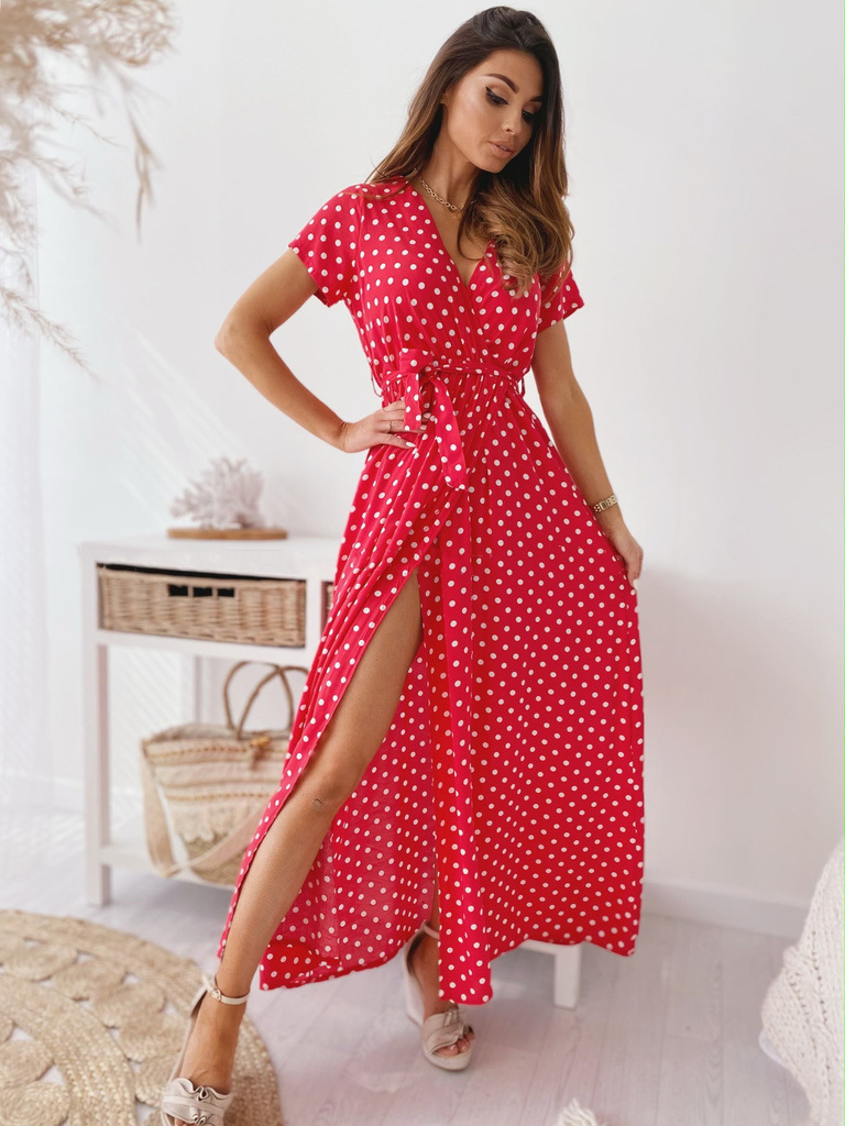Robe d'été chic à pois – Fluide et féminine avec un imprimé d'inspiration vintage. Une élégance intemporelle avec une touche ludique._voghion.com