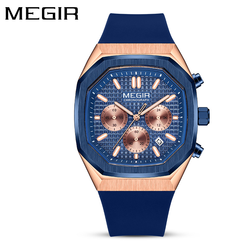 Reloj meigel nuevo transfronterizo al por mayor de los hombres de tres ojos de seis pines moda multi-funcional luminoso reloj impermeable