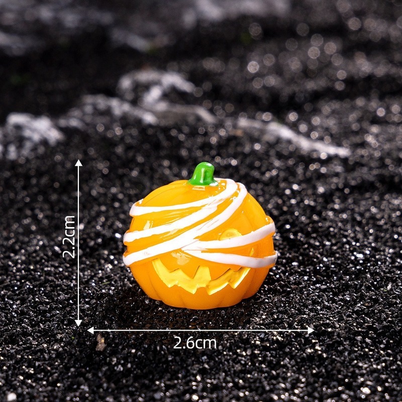 クロスボーダーハロウィンカボチャヘッド樹脂小さな装飾品マイクロ風景邪悪なカボチャ車のデスクトップ装飾品 diy 装飾|undefined