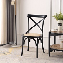 美式实木叉背椅网红椅复古靠背餐椅设计师商用批发高靠背