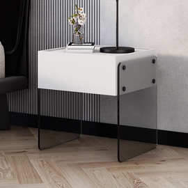 意式极简床头柜现代简约设计感创意卧室床边柜网红悬浮智能储物柜