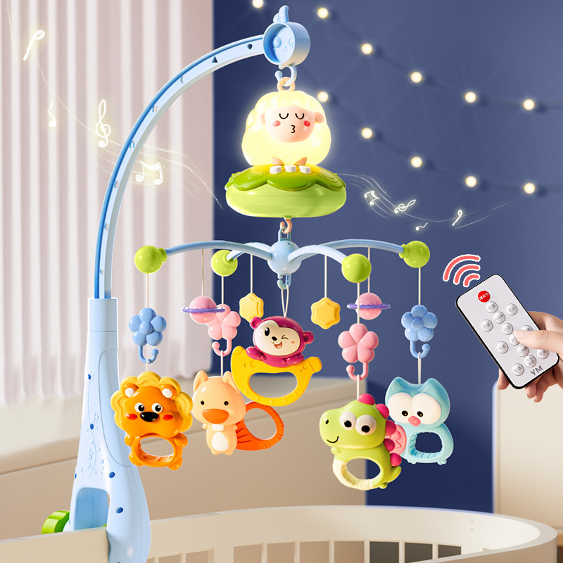 Newborn Bedside Rattle, Stroller-Style Rotating Educational Toy, Bed-Hanging Crib Bell, Baby Soothing Pendant, Hanging Playtime Accessory