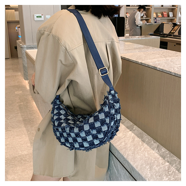 Denim Patchwork Shoulder Crossbody Bag For Women Stylish Canvas_voghion.com