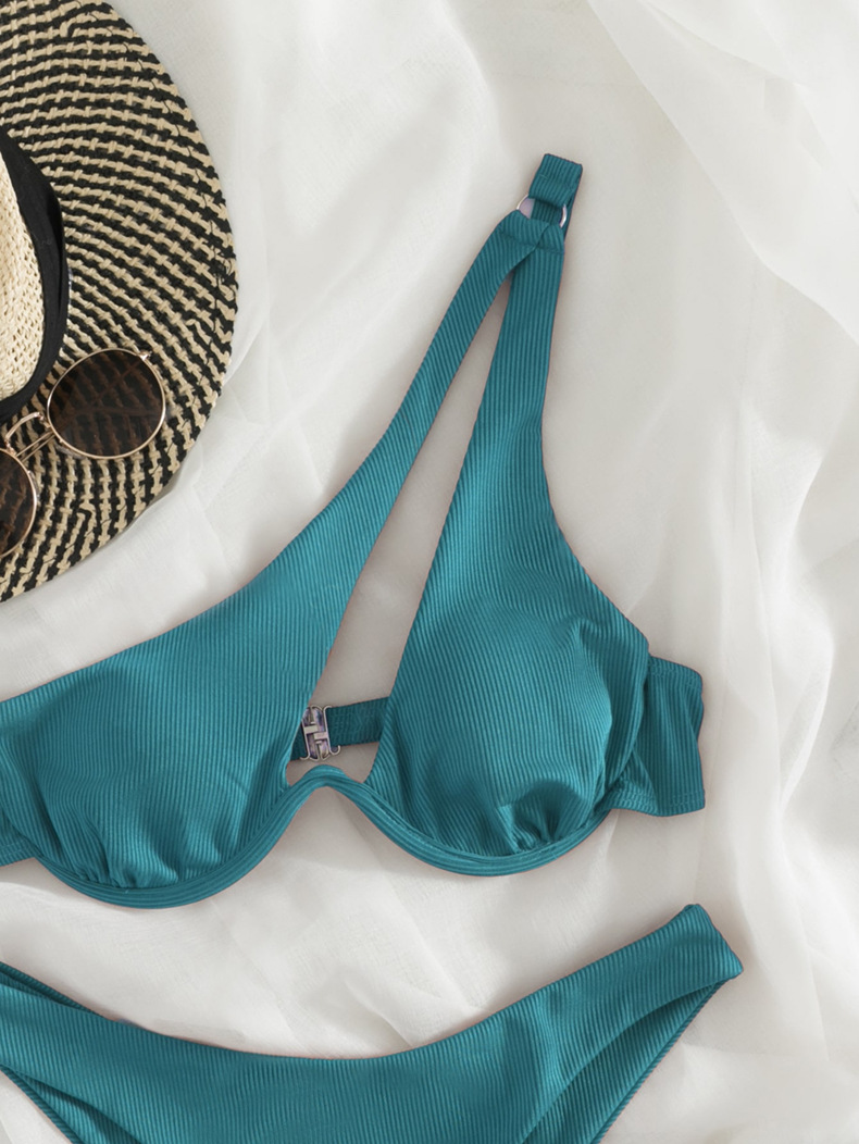 Bikini Panties Style Women's Solid Color 2 Piece Set Bikinis