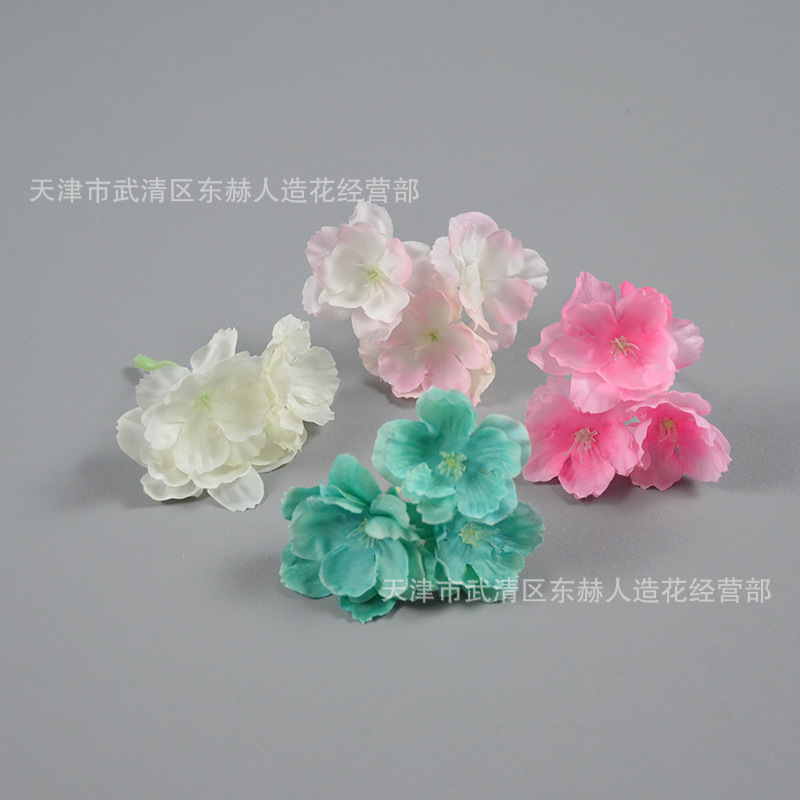 樱花花头批发头环DIY婚礼花墙插花商场草球配花节日礼物花环