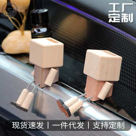跨境代发北美黑胡桃抖腿木偶车载摆件创意桌面可定制LOGO圣诞节