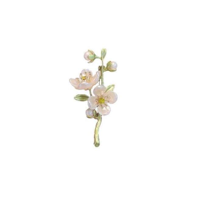 Jasmine Flower Brooch Elegant Floral Pin For Women's Apparel_voghion.com
