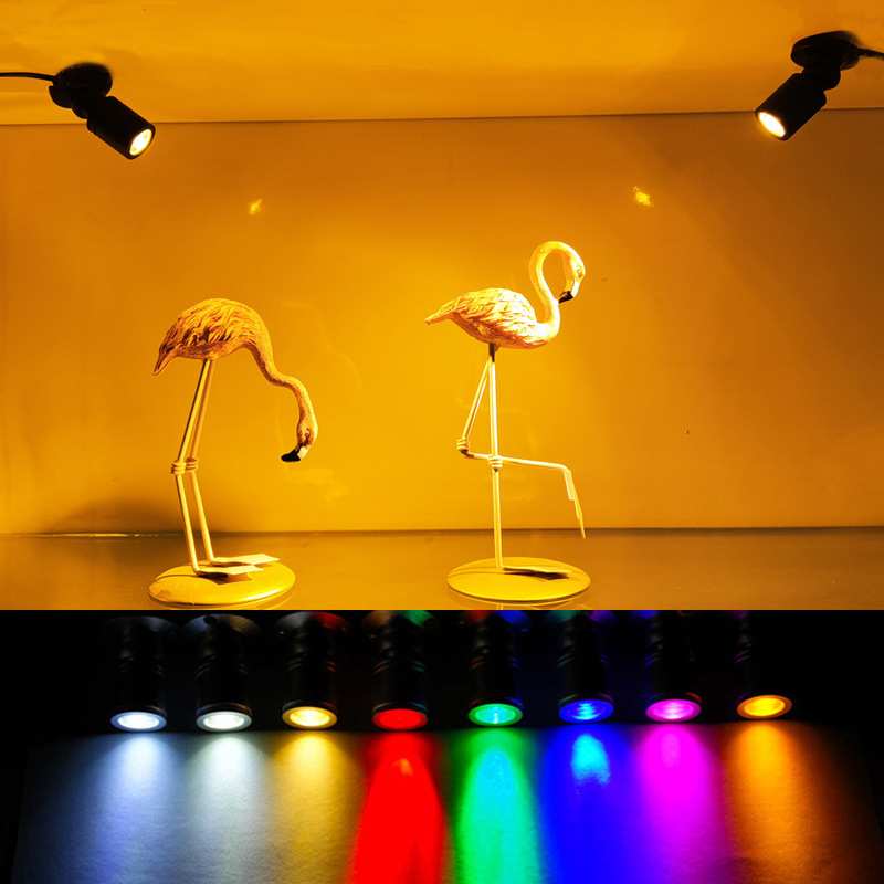 Cross-border exclusive for USB interface open-hole-free led counter small spotlights 1W seven-color showcase cabinet wine cabinet jewelry store