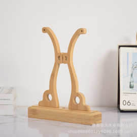 现货木质团扇收纳架商用摆摊扇子展示架实木新娘团扇底座扇托支架