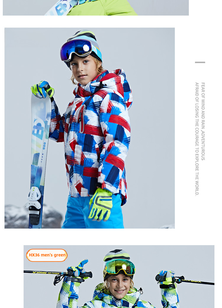 Giacca da sci per bambini impermeabile calda imbottita_voghion.com