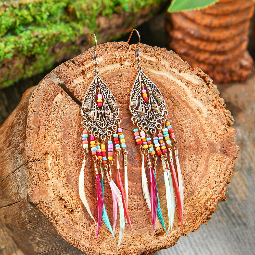 15g Weight Alloy Ear Needle Material Drop Earrings Classification 1 Pair Quantity Daily, Street Occasion Zinc alloy Material Geometric Pattern All Seasons Season Women's Gender Polished Finish Ethnic Style Style 1 Pair Ethnic Style Geometric Zinc Alloy Drop Earrings 10