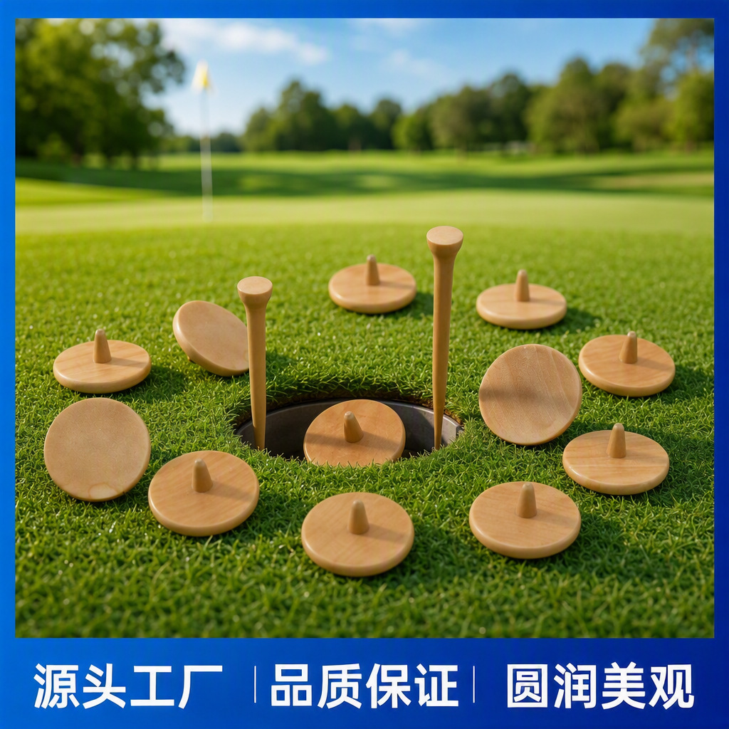 Factory direct sales of wooden golf ball markers, wooden mark markers, 25mm golf accessories.