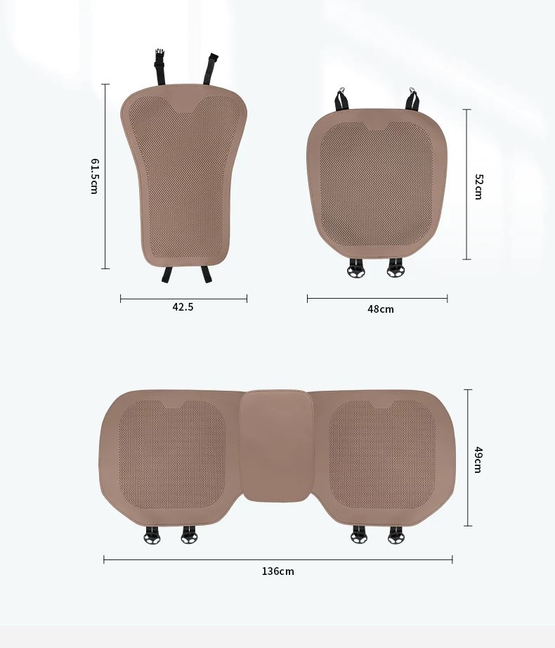 Cross-Border Car Seat Cushion Three-Piece Set, Single-Piece Seat Cushion, Non-Slip Nappa Leather, Breathable for Summer, Universal for All Seasons, Heat Insulation, Foreign Trade