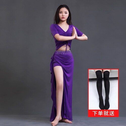 New autumn and winter belly dance suit large size modal fabric slimming oriental dance practice performance performance clothing