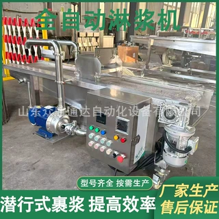 厂家定制鱿鱼圈全自动淋浆机 香蕉派裹浆设备 薯条上浆油炸生产线