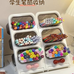 斜めペンホルダー容量多機能学生デスクトップ収納ボックスオフィス子供女の子男の子ペンホルダー