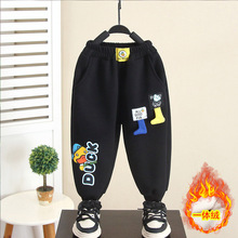 6635小黄鸭童装男童加绒裤子2025新款宝宝秋冬休闲卫裤小童束脚裤