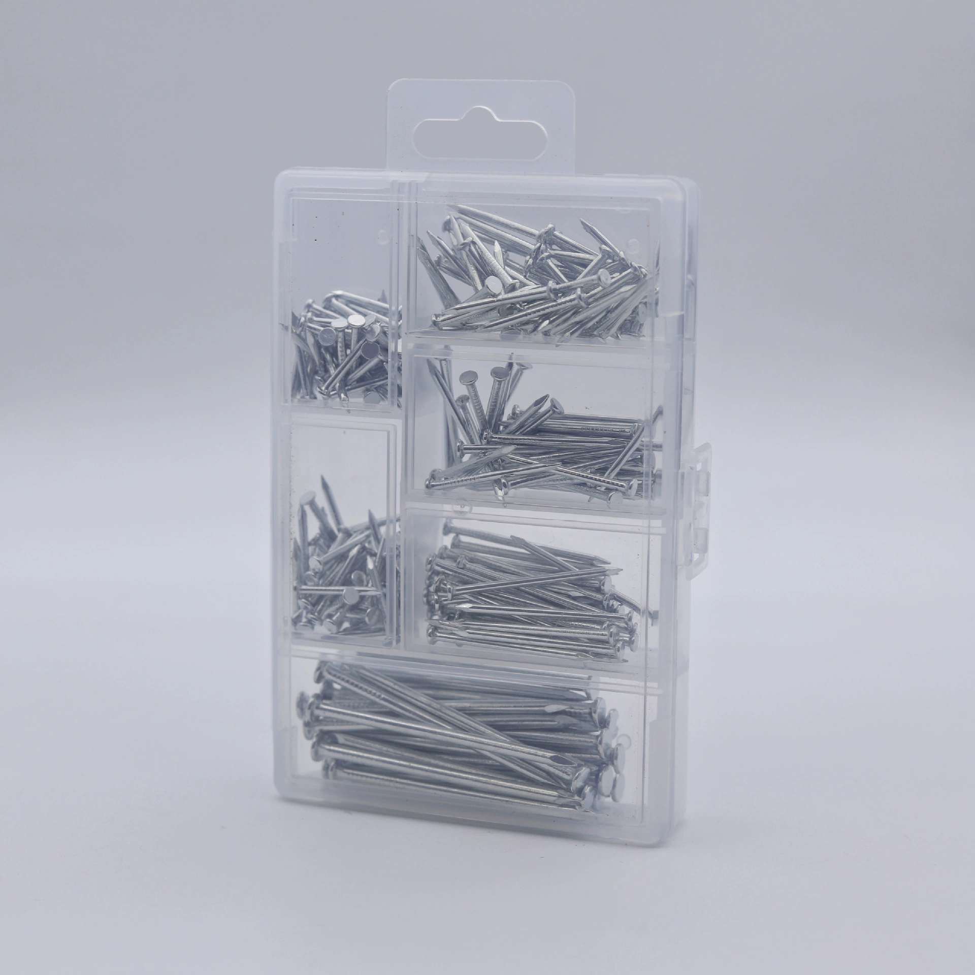 Небольшой аксессуар для оборудования оцинкованная плоская головка железный гвоздь DIY крепежный пластиковый комплект коробки несколько спецификаций комбинации ногтей внешней торговли