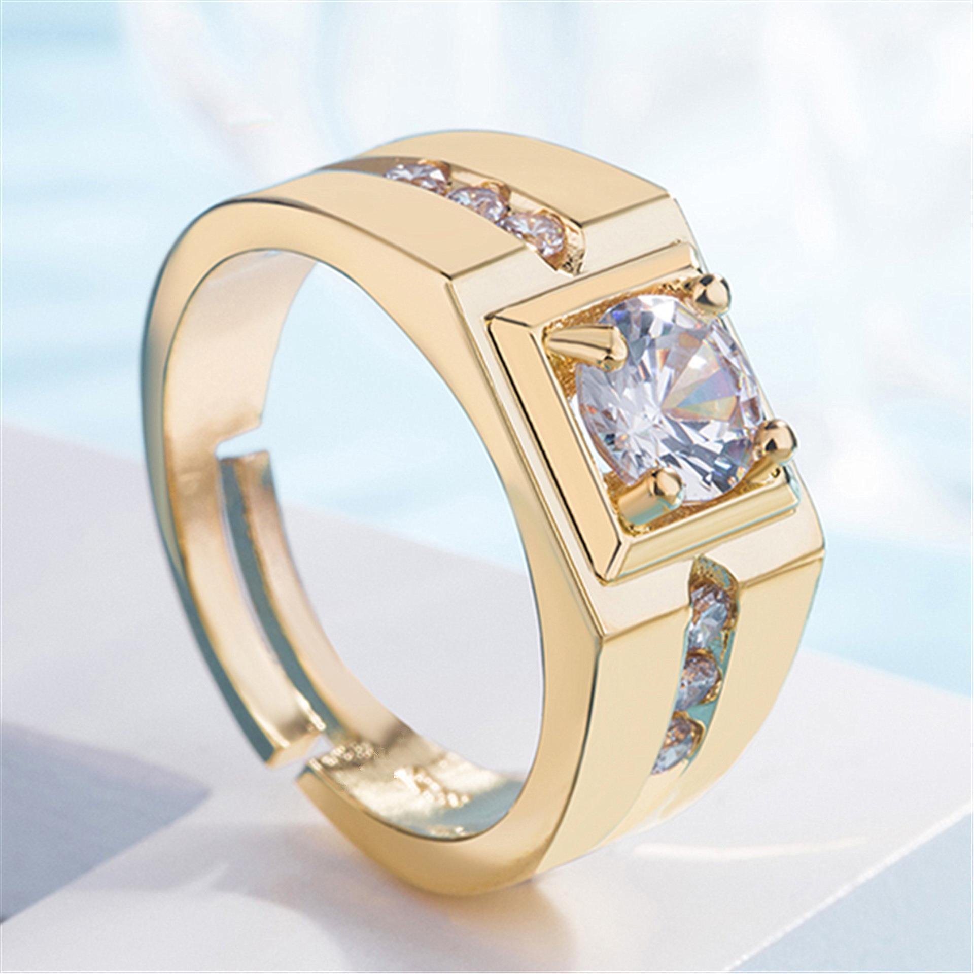 Herrenring Mit Simuliertem Diamant In Weißgold Optik_voghion.com