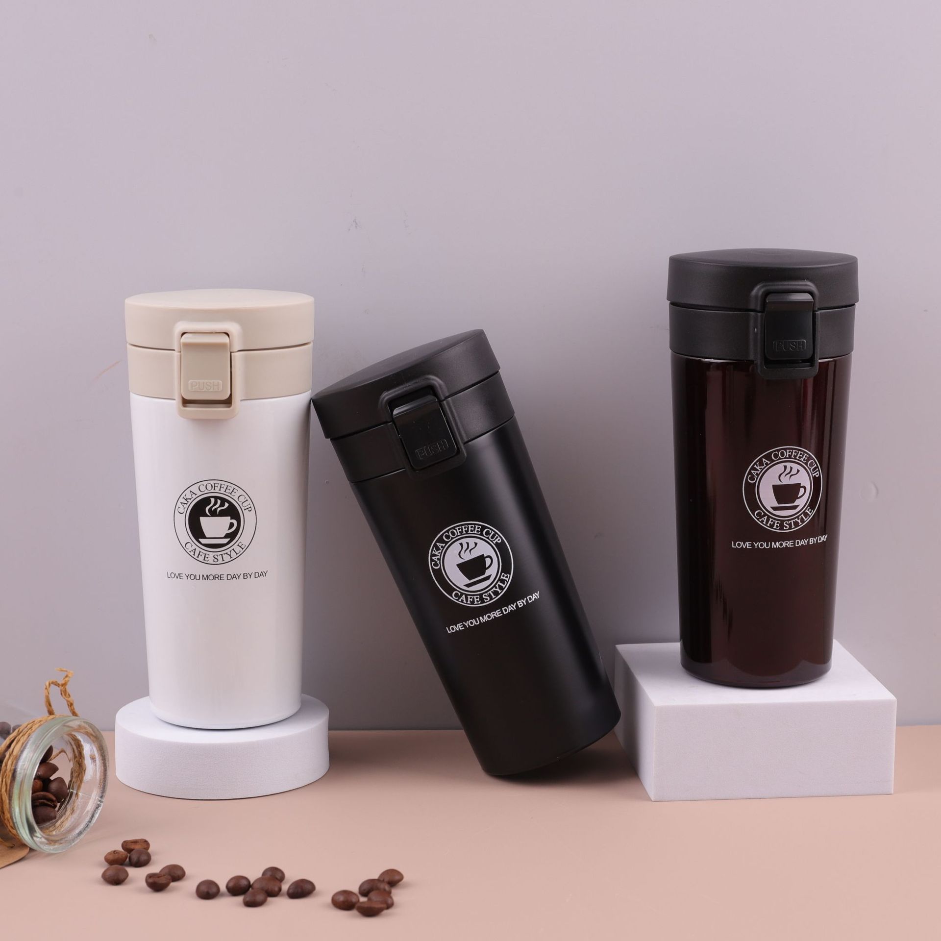 Sudeste asiático fuente transfronteriza fabricantes doble aislamiento moda negocio regalo taza americana rebote cubierta taza de café al por mayor