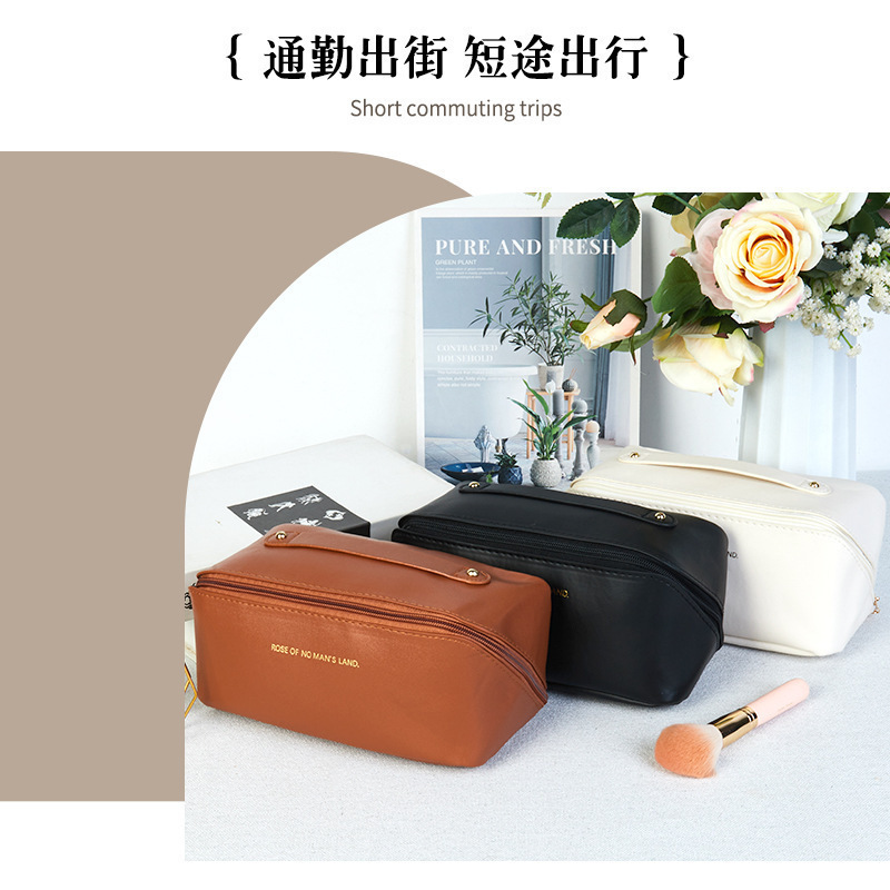 新型PU化粧バッグ高級感大容量枕バッグ旅行収納バッグ携帯収納袋卸売り|undefined