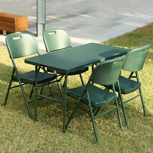 Soldiers Travel World Field Camping Folding Blow Molding Table and Chair Set Outdoor Table and Chair Set Portable Work Table and Chair