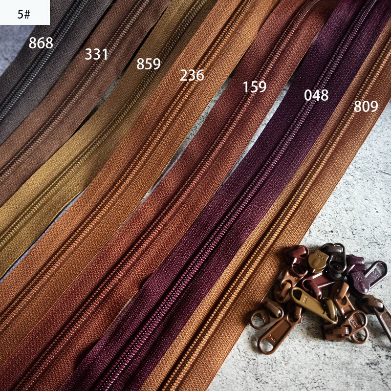 90 Colors Coffee Color No. 5 Luggage Nylon Code Zipper Ykk Brown Red Coffee Color Red Brown Handmade Bag Pillow