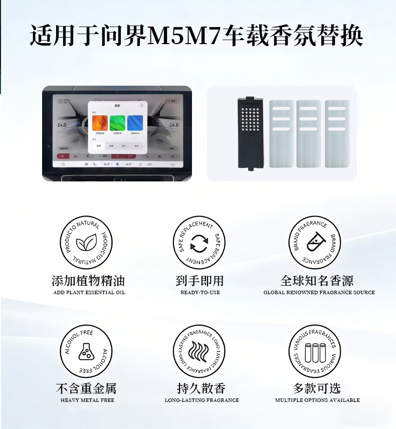 Suitable for Aito Wenjie M5/M7 Fragrance Replacement Blocks, Original Factory Replacement, with Shell and Chip, Can Be Directly Installed and Used