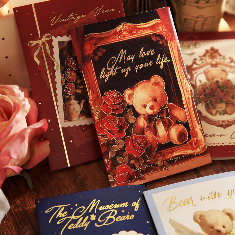 Mr. Paper tarjeta de felicitación rectangular oso casa romántica de alto valor estudiante bendición regalo de vacaciones mensaje tarjeta de felicitación