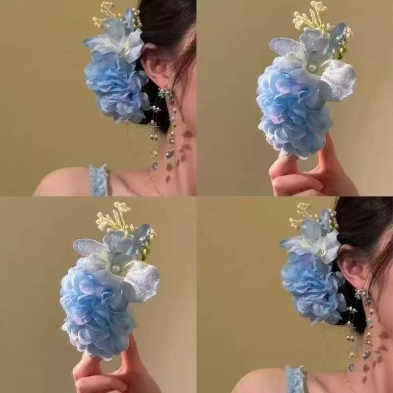 Bauhinia Butterfly ~ Resort Style Blue Flower Hairpin 2025 New Sweet Atmosphere Head Flower Hair Accessory Hairpin