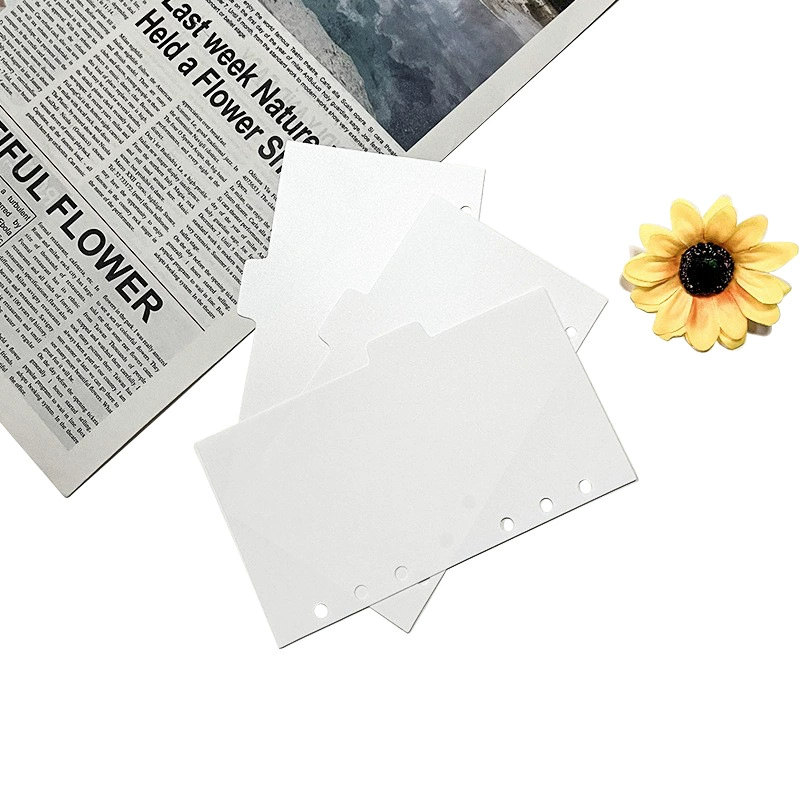 PP frosted divided into page.Pure white scrub is divided into page.