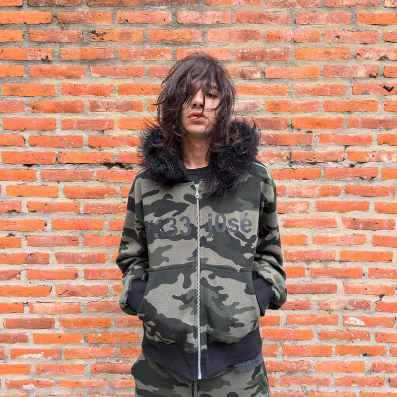 European and American Winter Y2K Camouflage Fur Collar Hoodie Letter Print Fashion Street Style Warm Men's and Women's Suits Wholesale