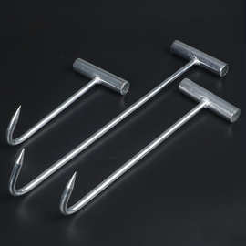 井盖钩子卷帘门拉货丁字钩手拉杆加粗尖头T型手拉勾拖拽货物铁钩