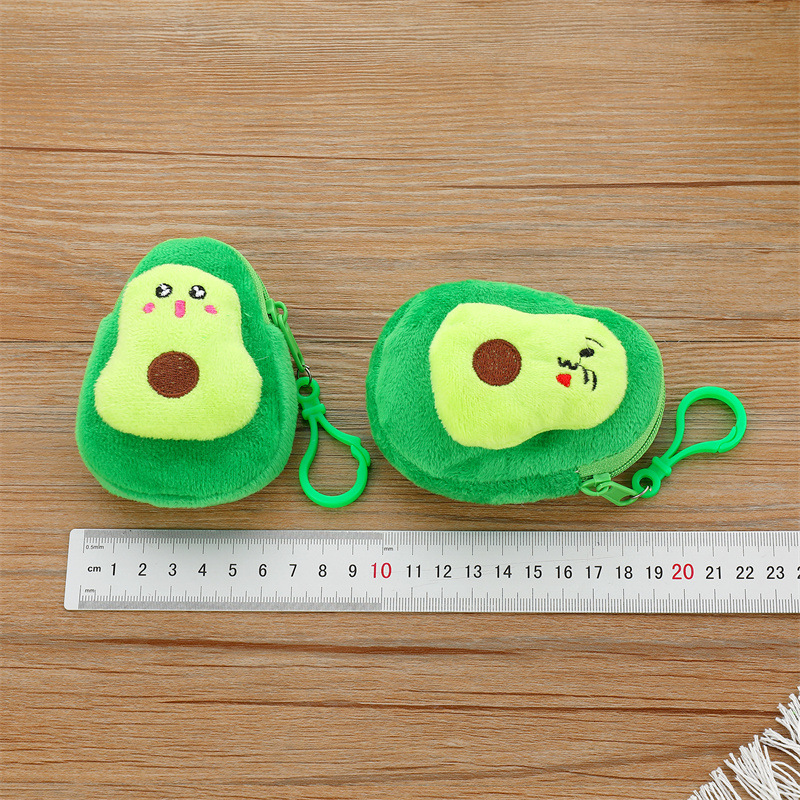 Creative plush cartoon avocado coin purse cute personality fruit small wallet keychain coin bagpicture3
