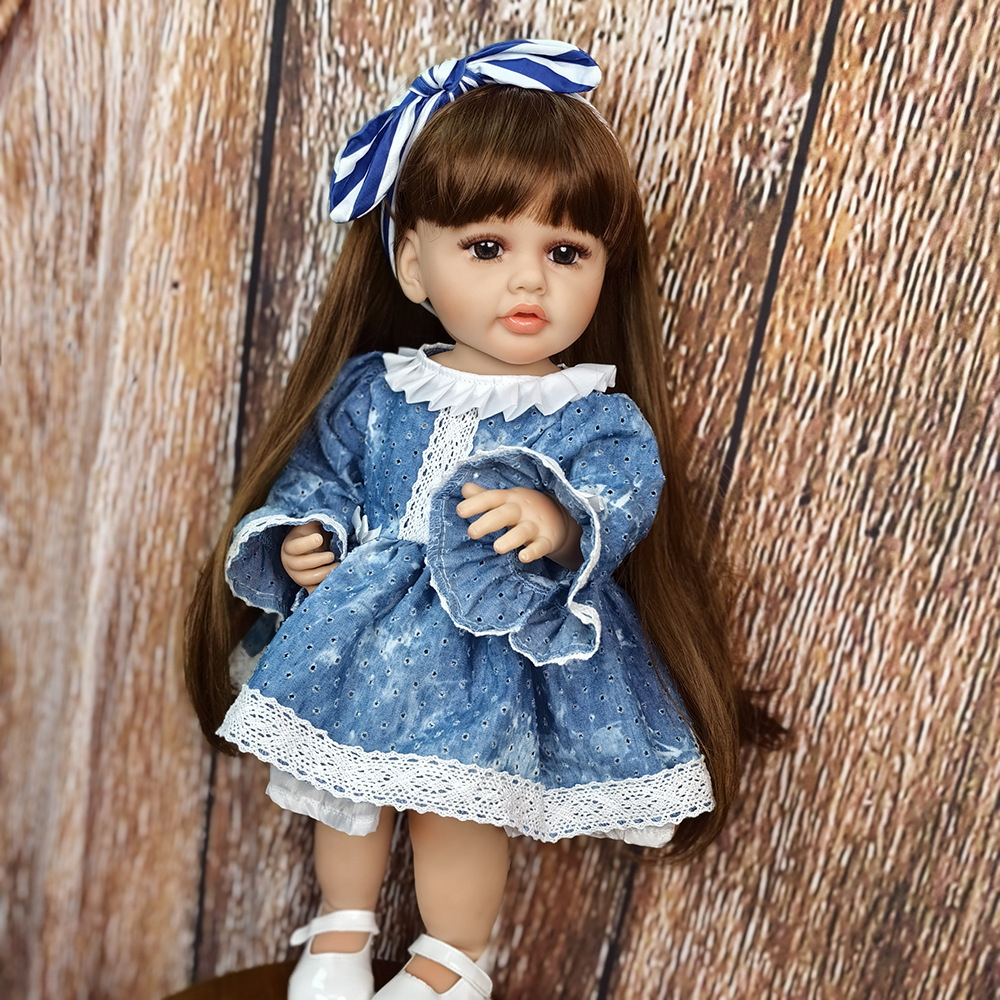 生まれ変わった人形55センチの女の子はシリカゲルをシミュレートして入浴できる人形の赤ちゃんの知育人形のおもちゃを作ることができる