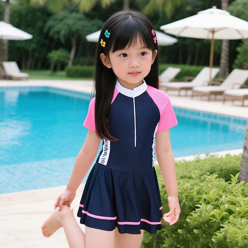 Traje de baño para niños nuevo estilo coreano mediano y grande para niños niñas vestido de una pieza estilo occidental traje de baño de entrenamiento boxeador profesional