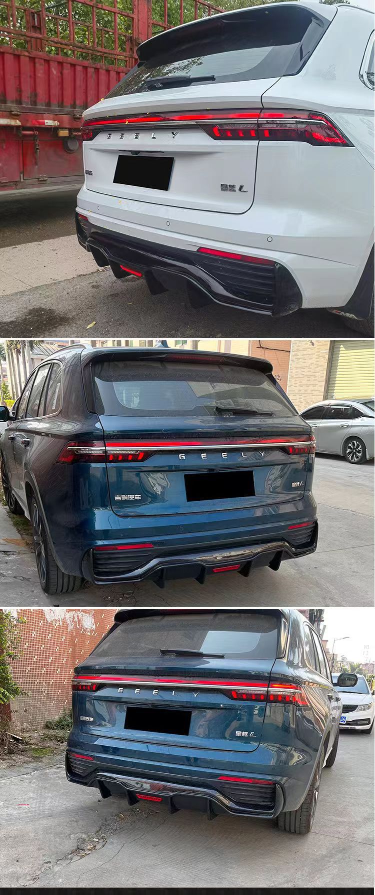 Suitable for 21-25 Geely Xingyue L Modified Rear Lip Pilot Light Rear Surround Rear Spoiler Without Disassembly Installation