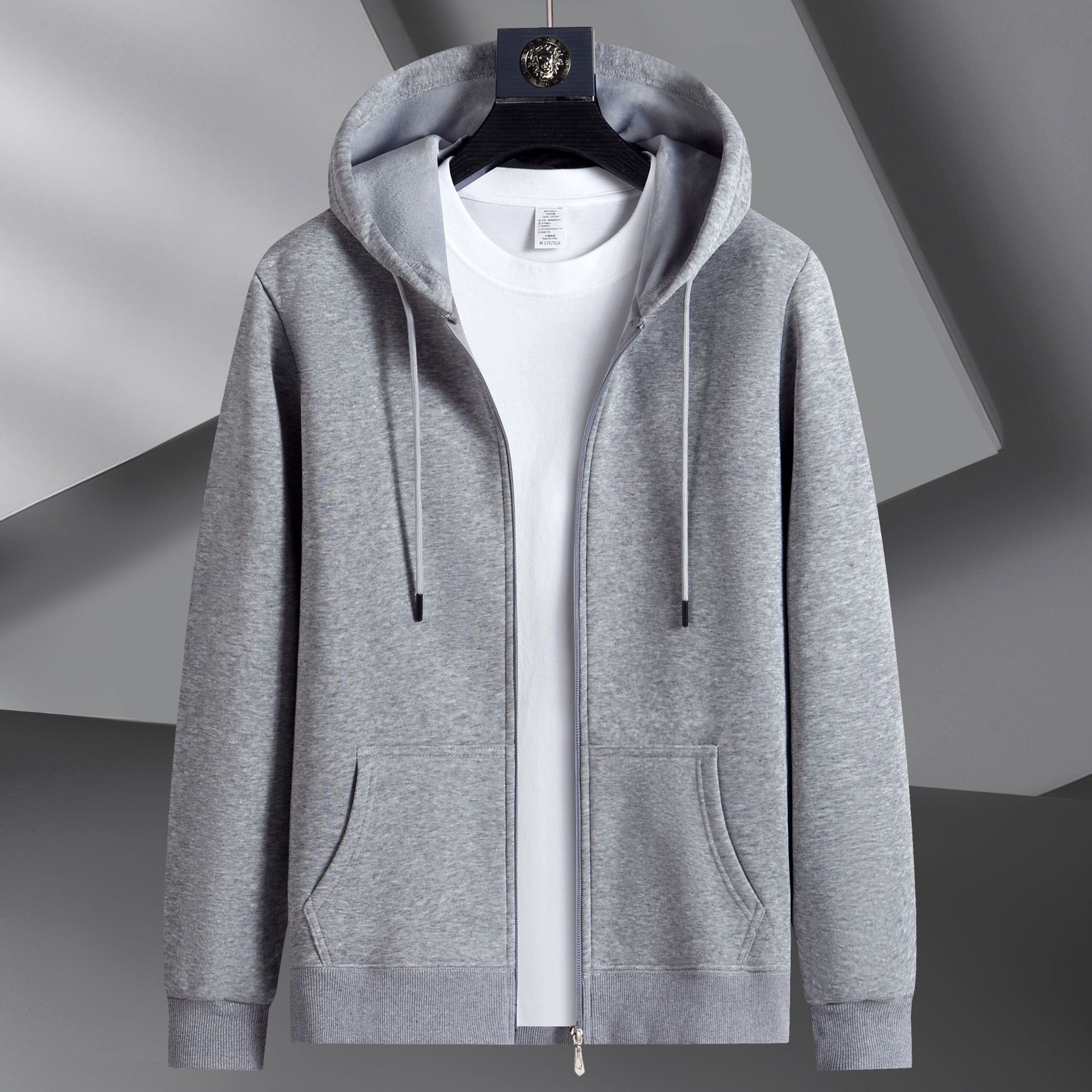 라이트그레이 [솔리드 컬러 가디건 스웨트셔츠 씬스타일] 싱글피스