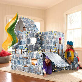 大型纸板梦幻城堡 纸板大房子梦幻屋DIY纸板城堡户外派对拼装纸屋