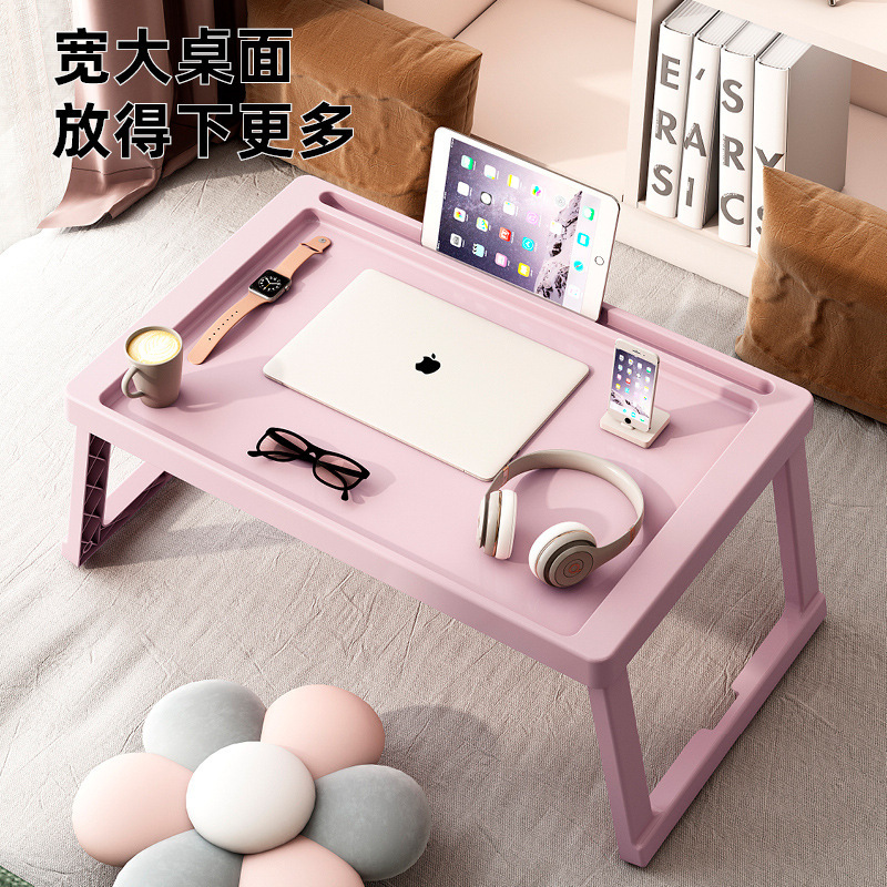 Bed folding table bedroom small desk office table installation-free study table multi-function dormitory Lazy desk