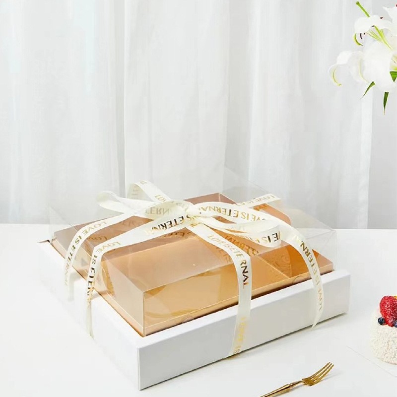 Caja de postre de Jiugong Ge alta caja de pasteles transparentes, pasteles de luna, yemas de huevo, caja de embalaje al por mayor.