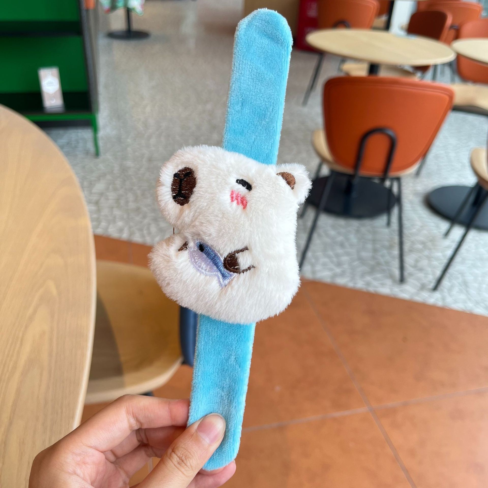 Anillo de felpa de dibujos animados, oso de mantequilla, correa de reloj de boda, pulsera para niños Kapibala, regalo de muñeca creativa