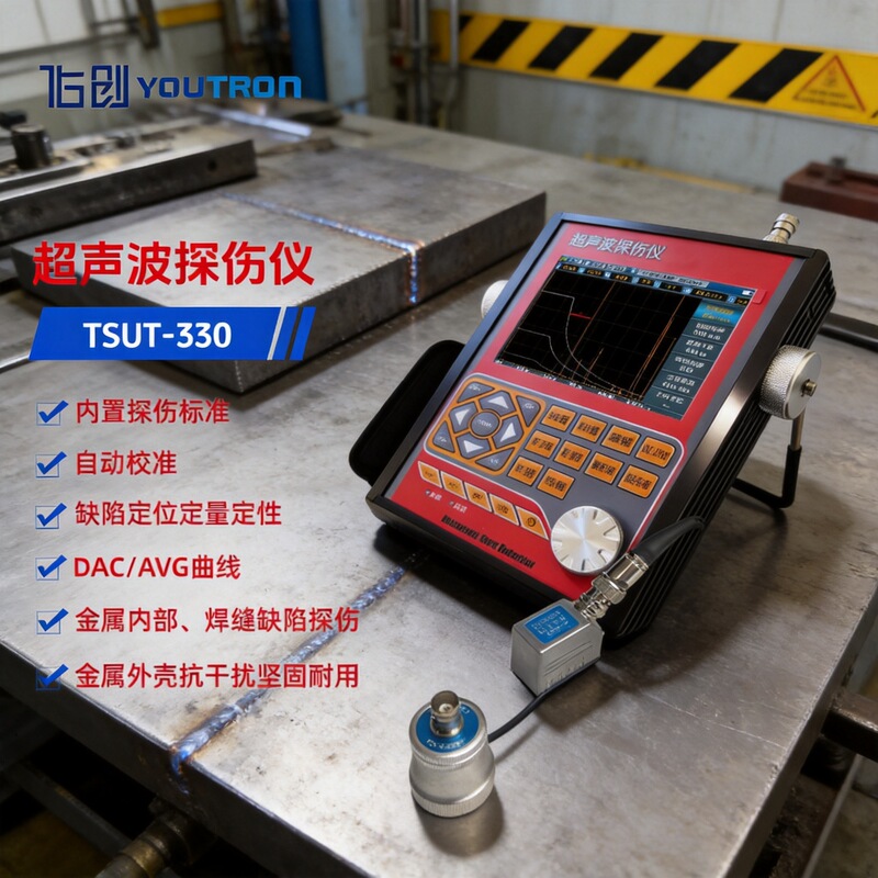 Ultrasonic Flaw Detector Non-Destructive Testing of Metal Welds, Cast and Forged Parts, Mold Steel Cracks, Sand Holes, Pores and Inclusions Detection
