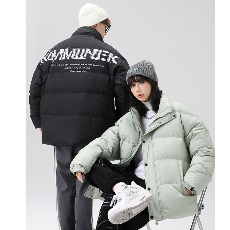 2023 Winter new national standard white duck down men's street fashion brand stand collar waterproof couple down jacket 2023 Winter new national standard white duck down men's street fashion brand stand collar waterproof couple down jacket